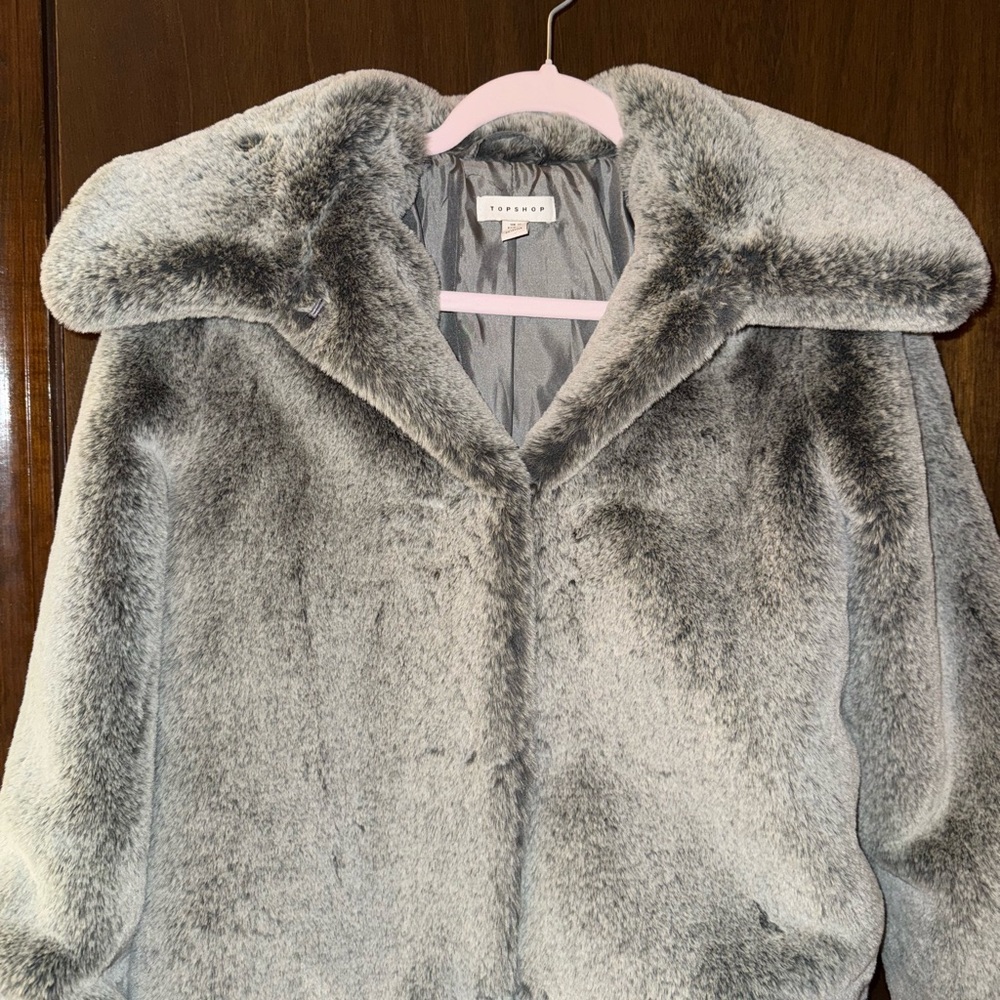Topshop Gray fur Jacket